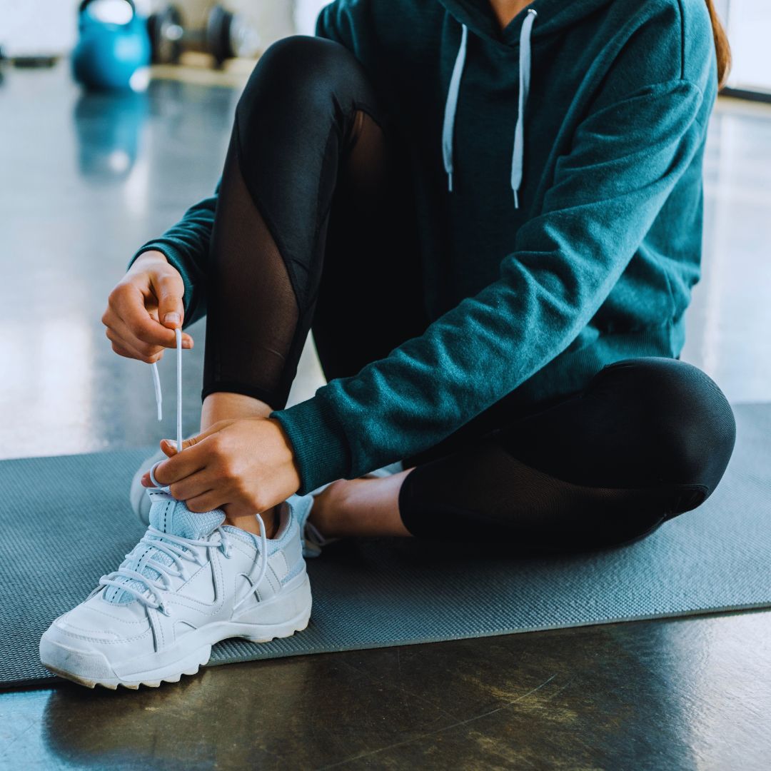 a person getting ready to exercise